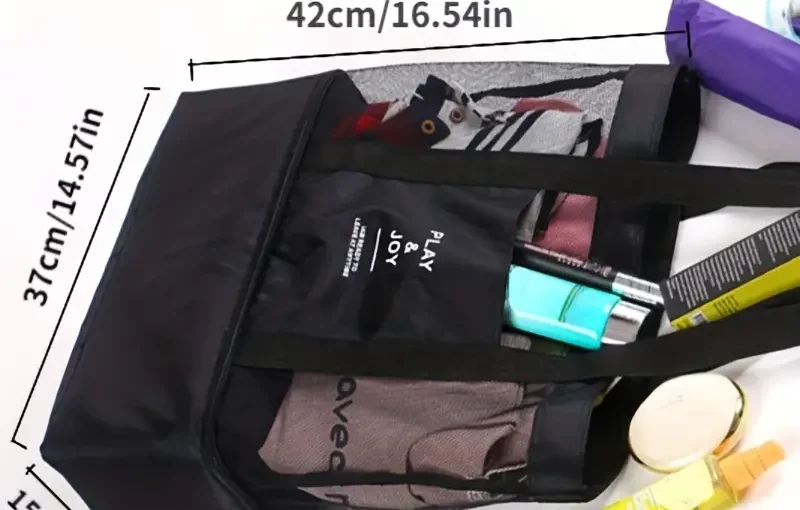 Large Capacity Mesh Storage, Lightweight Travel Beach Bag